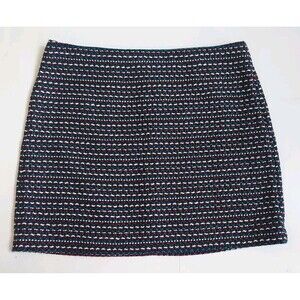 NWT Ladies Ann Taylor Loft Black Striped Lined Skirt Size 18